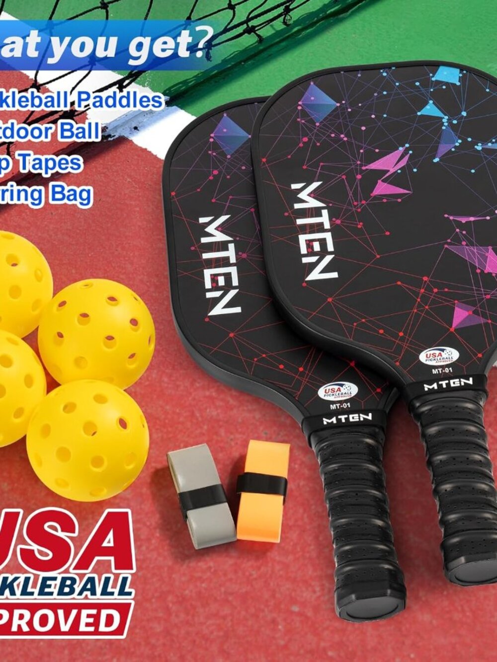 Pickleball Paddles Set of 2 or 4, or Single Paddle – USAPA Approved Fiberglass S - Picture 7 of 9